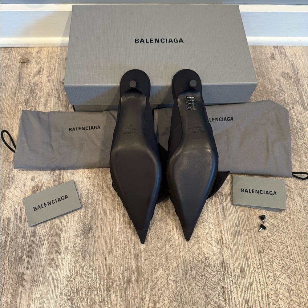 Balenciaga Knife Edge Mule Kitten Heel Sleek and Stylish - Picture 3 of 10